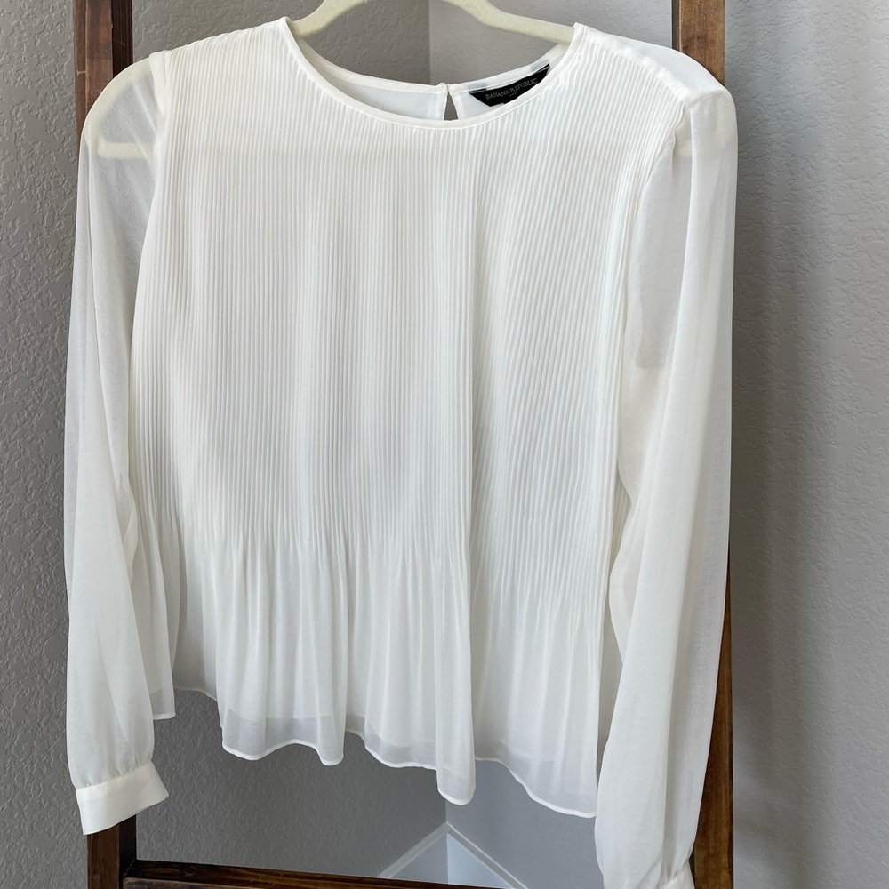 Ivory crimped blouse